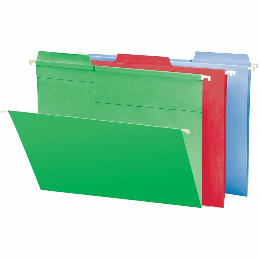 Smead FasTab 1/3 Tab Cut Legal Recycled Hanging Folder - 8 1/2’’ x 14’’ - Top Location - Assorted Position - 11 pt.