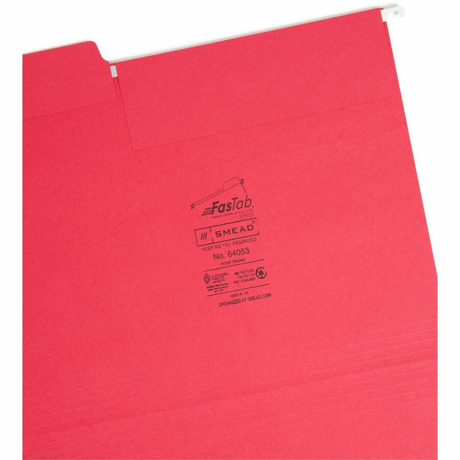 Smead FasTab 1/3 Tab Cut Letter Recycled Hanging Folder - Alternate-Image7