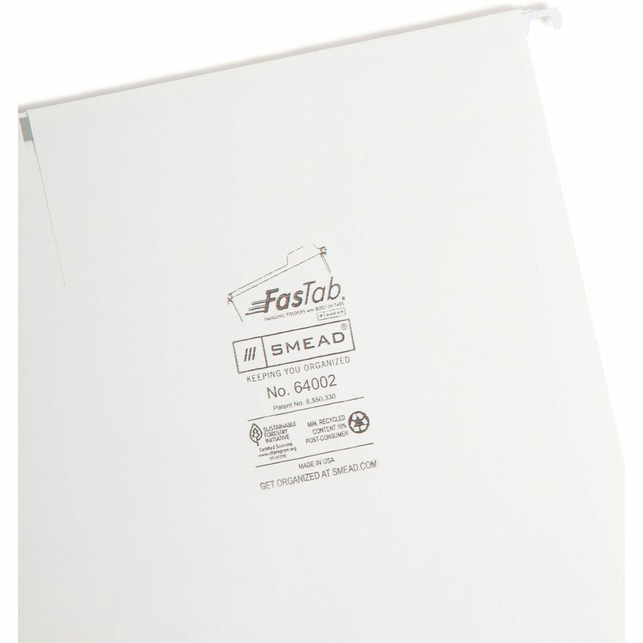 Smead FasTab 1/3 Tab Cut Letter Recycled Hanging Folder - Alternate-Image6