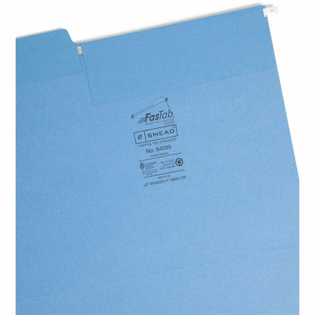 Smead FasTab 1/3 Tab Cut Letter Recycled Hanging Folder - 8 1/2’’ x 11’’ - Top Location - Assorted Position - 11 pt.