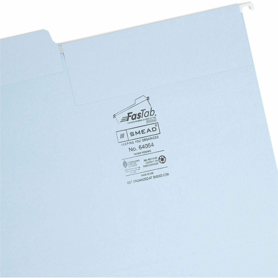 Smead FasTab 1/3 Tab Cut Letter Recycled Hanging Folder - Right