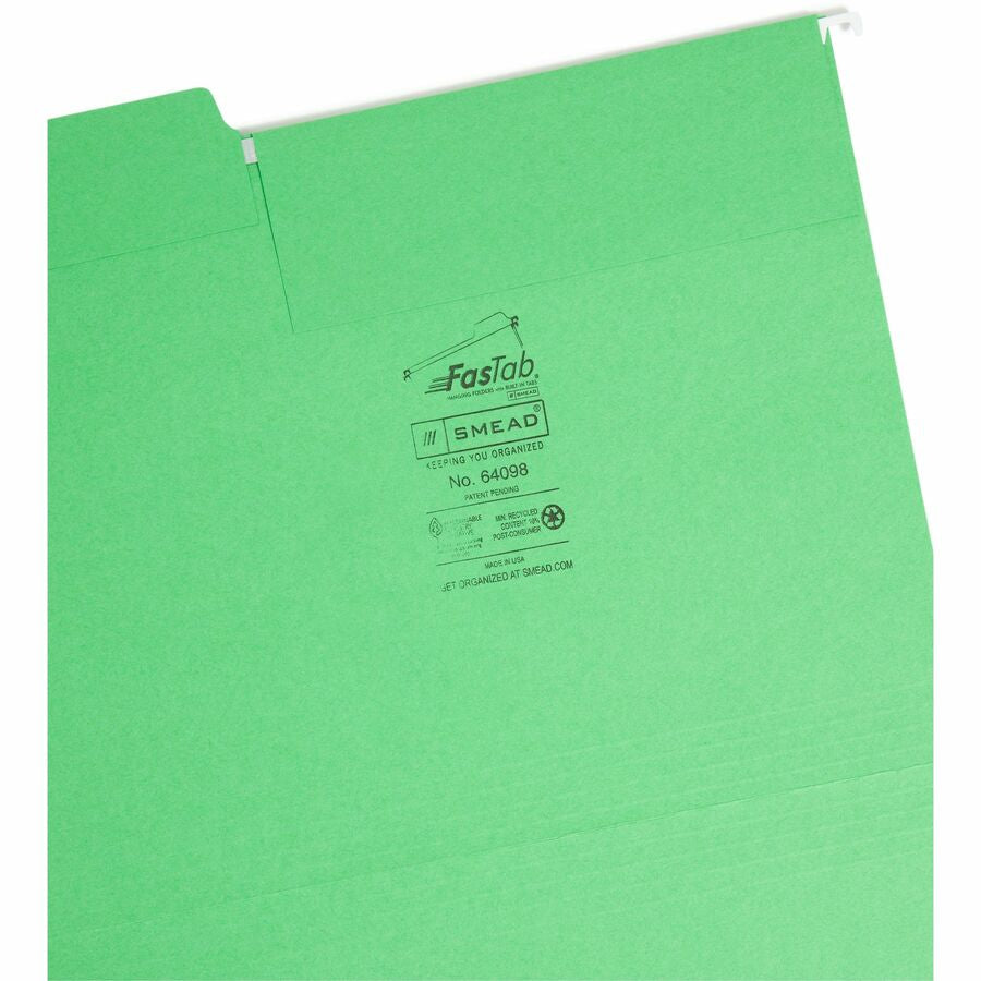 Smead FasTab 1/3 Tab Cut Letter Recycled Hanging Folder - Alternate-Image9