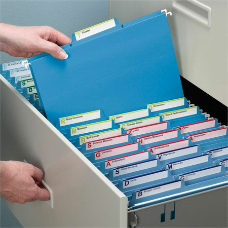 Smead FasTab 1/3 Tab Cut Letter Recycled Hanging Folder - 8 1/2’’ x 11’’ - Top Location - Assorted Position - 11 pt.