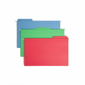 Smead FasTab 1/3 Tab Cut Legal Recycled Hanging Folder - 8 1/2’’ x 14’’ - Top Location - Assorted Position - 11 pt.