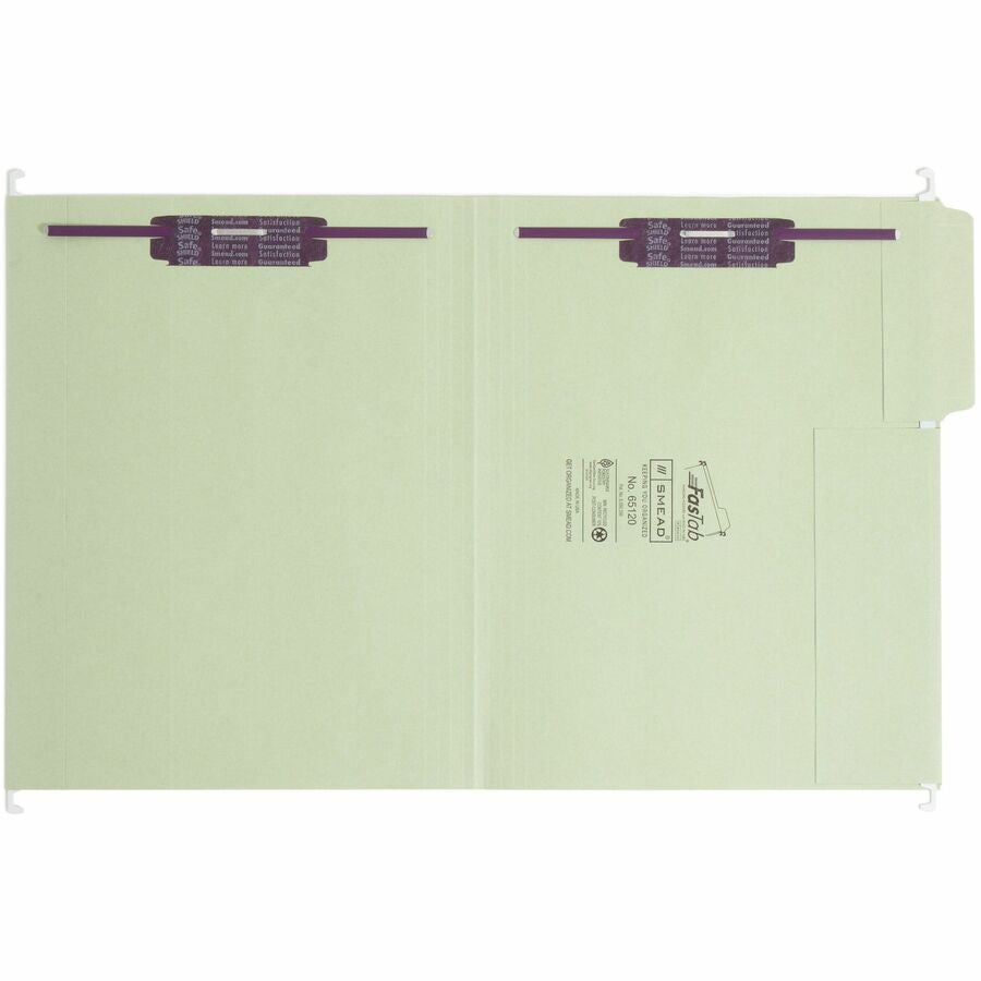 Smead FasTab Recycled Fastener Folders - 1/3 Tab Cut - 18/Box - Hanging & Accessories