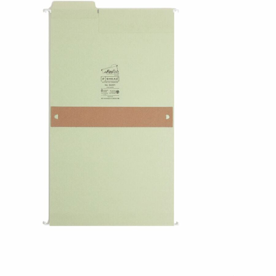 Smead FasTab Recycled Hanging Folders - 2’’ Expansion Moss - 20/Box - & Accessories