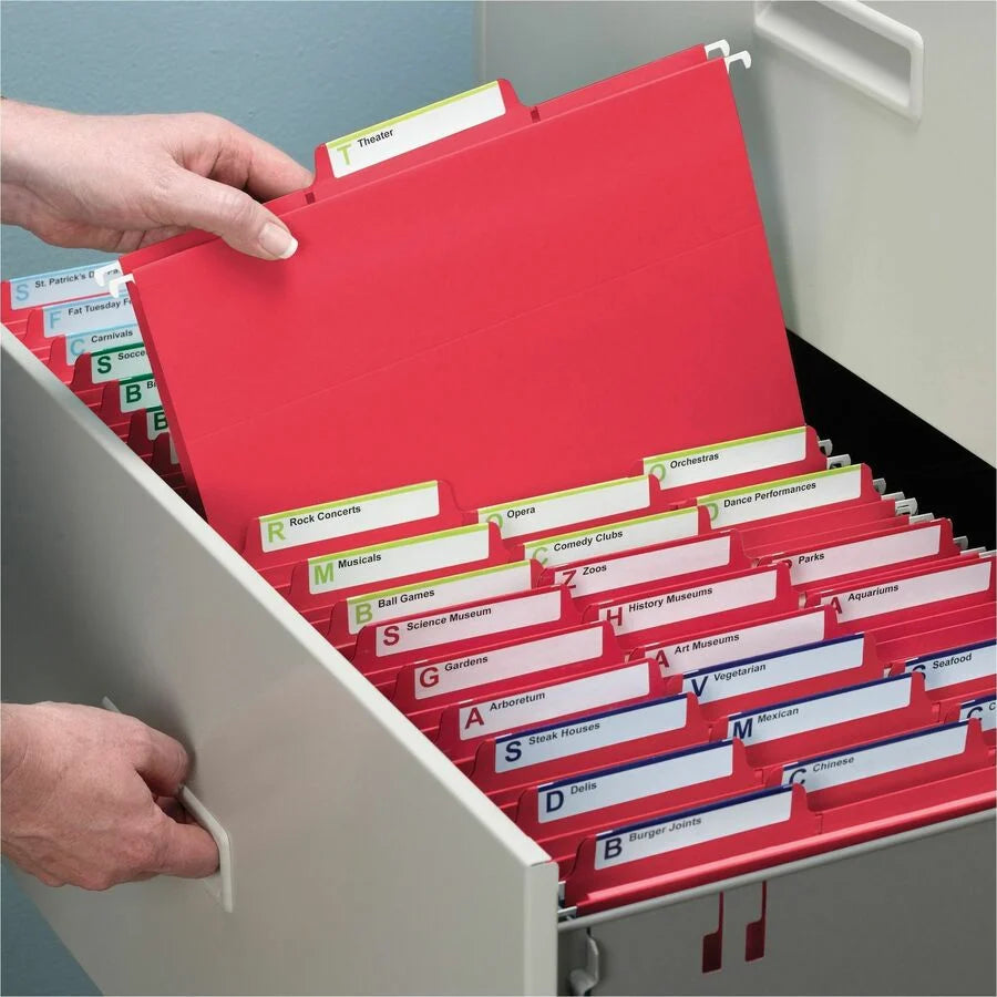 Smead FasTab Recycled Hanging Folders - Heavy Duty Red - 20/Box - & Accessories