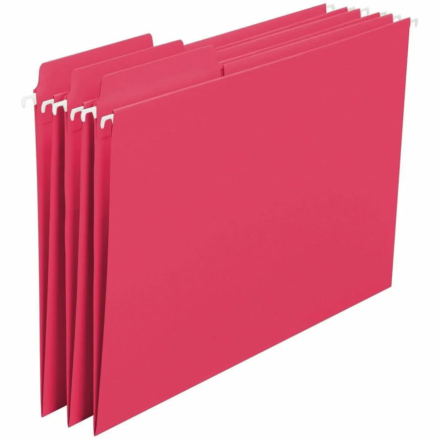 Smead FasTab Recycled Hanging Folders - Heavy Duty Red - 20/Box - & Accessories