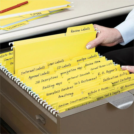 Smead FasTab Recycled Hanging Folders - Heavy Duty Yellow - 20/Box - & Accessories