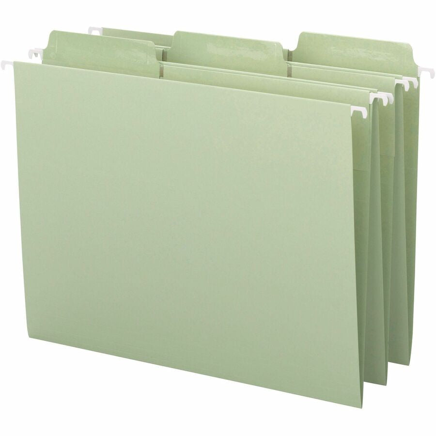 Smead FasTab Recycled Hanging Folders - Letter Size - Moss - 20/Box - & Accessories