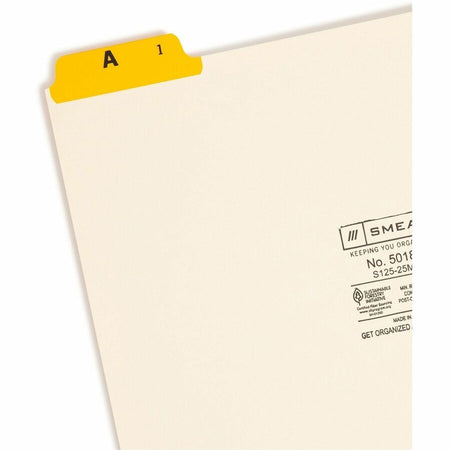 Smead Filing Guides with Alphabetic Indexing - 25 Printed Assorted Tab(s) - Character - A-Z - Tab(s)/Set - Letter