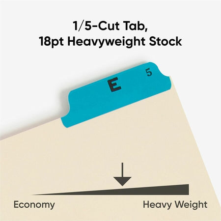 Smead Filing Guides with Alphabetic Indexing - 25 Printed Assorted Tab(s) - Character - A-Z - Tab(s)/Set - Letter