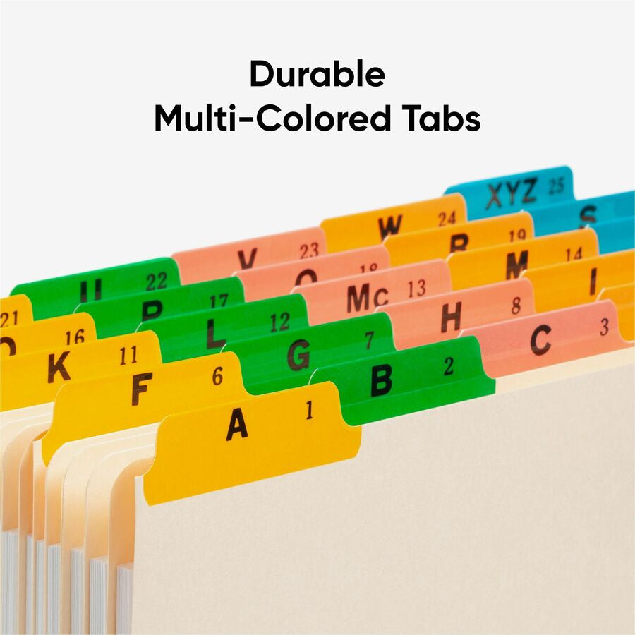Smead Filing Guides with Alphabetic Indexing - 25 Printed Assorted Tab(s) - Character - A-Z - Tab(s)/Set - Letter