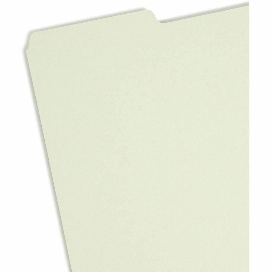 Smead Filing Guides with Blank Tab - Assorted Tab(s) - Letter - Gray Pressboard Green - 100% Recycled - 100 / Box