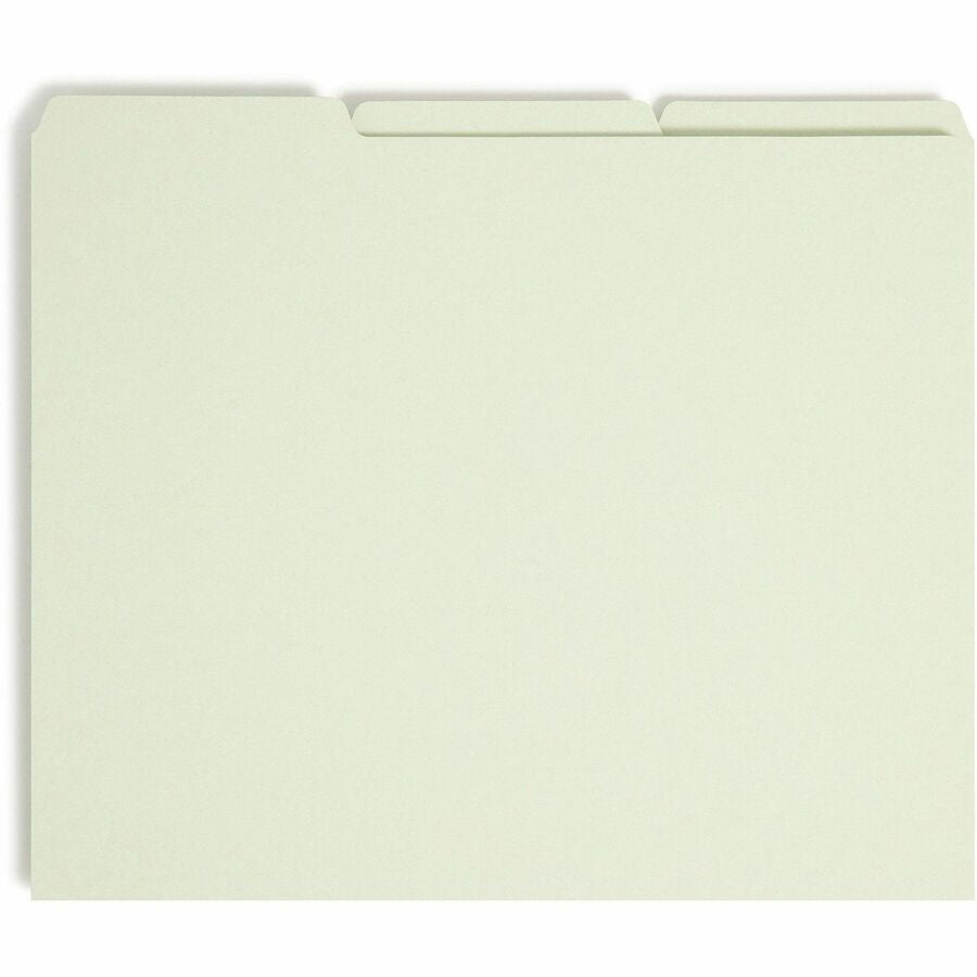 Smead Filing Guides with Blank Tab - Assorted Tab(s) - Letter - Gray Pressboard Green - 100% Recycled - 100 / Box