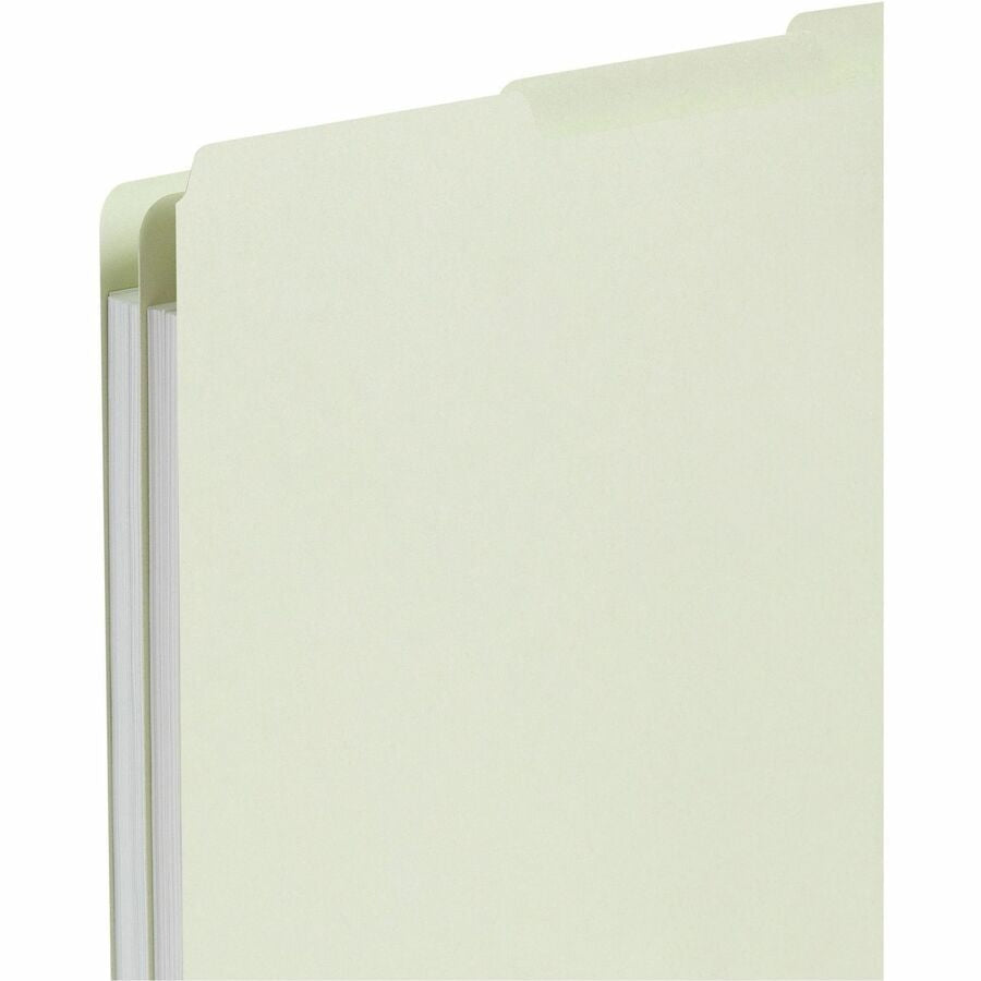 Smead Filing Guides with Blank Tab - Assorted Tab(s) - Letter - Gray Pressboard Green - 100% Recycled - 100 / Box