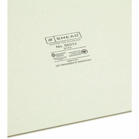 Smead Filing Guides with Blank Tab - Assorted Tab(s) - Letter - Gray Pressboard Green - 100% Recycled - 100 / Box