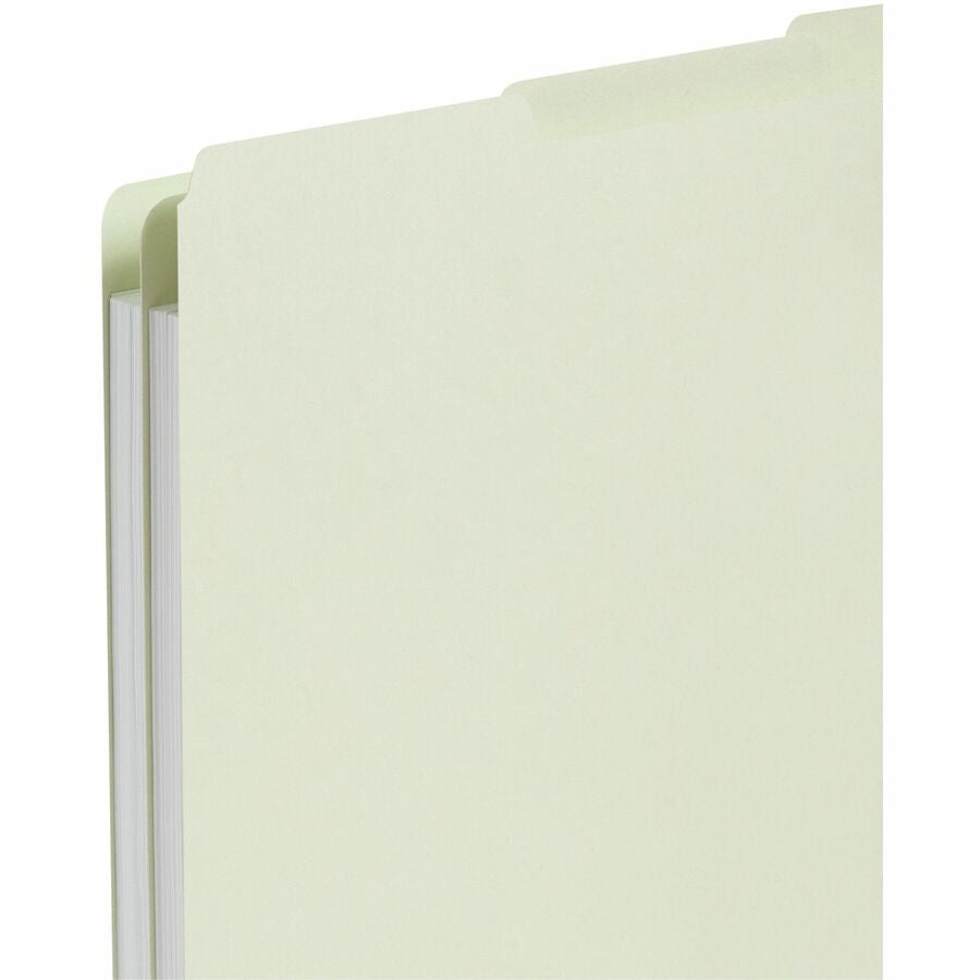 Smead Filing Guides with Blank Tab - Assorted Tab(s) - Letter - Gray Pressboard Green - 100% Recycled - 100 / Box