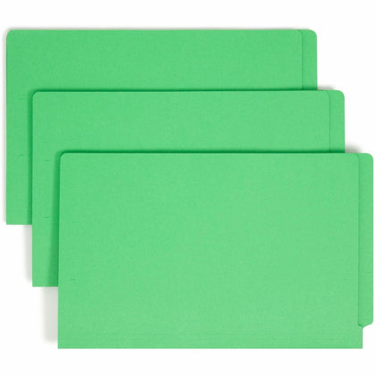 Smead Green Legal Fastener Folders - 8.5’’ x 14’’ - 3/4’’ Expansion - 50/Box - End Tab