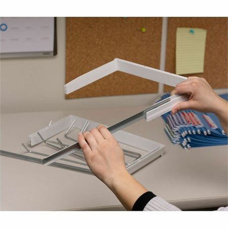 Smead Heavy-Duty Adjustable Hanging Folder Frame - Letter - 16’’ to 24’’ Long - Steel Plastic - White - 1 / Box