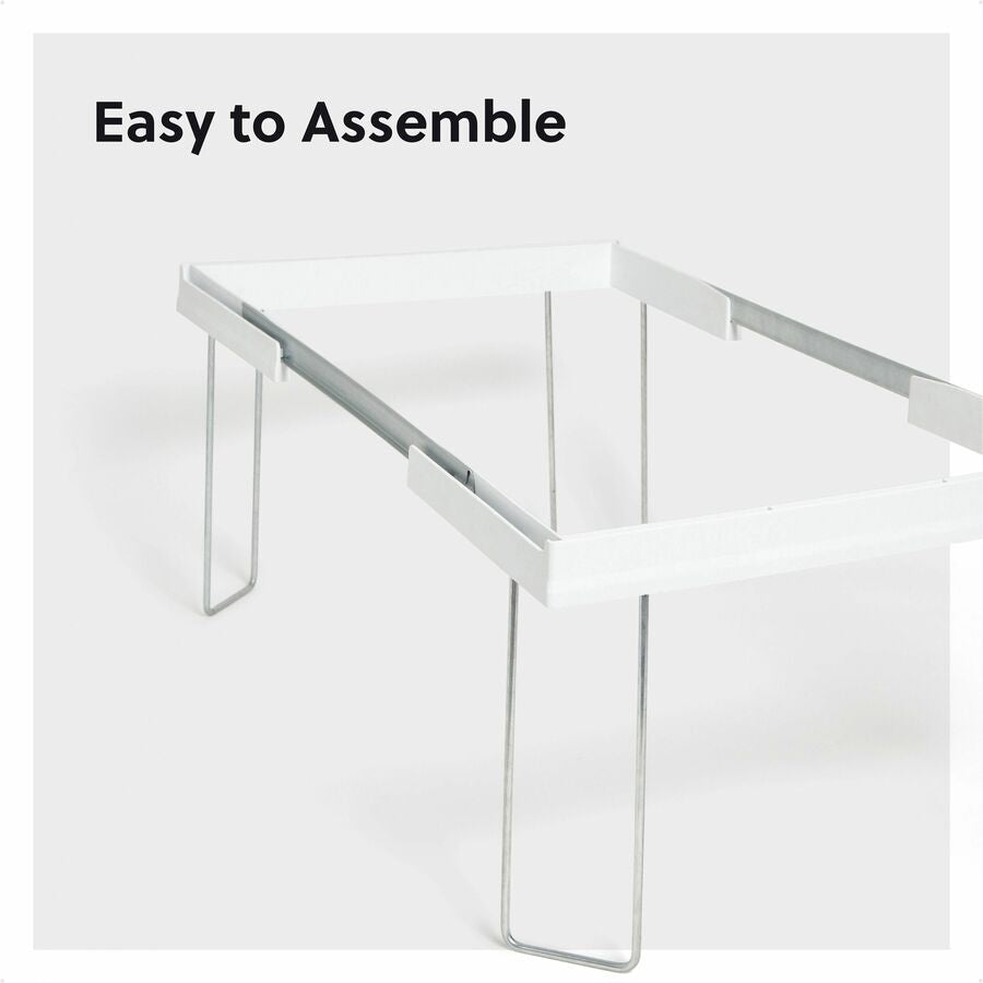 Smead Heavy-Duty Adjustable Hanging Folder Frame - Letter - 16’’ to 24’’ Long - Steel Plastic - White - 1 / Box