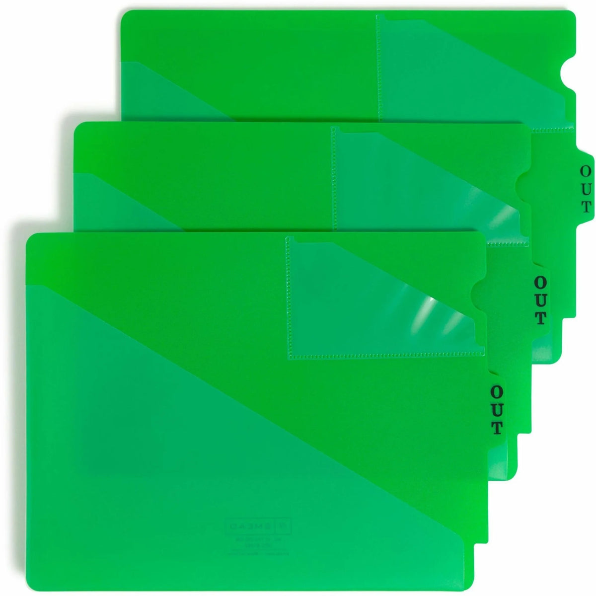 Smead Index Card Guide 5 / Carton Printed Center Tab(s) Message OUT Green Divider (SMD61962) - Filing Guides