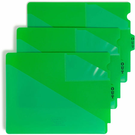 Smead Index Card Guide 5 / Carton Printed Center Tab(s) Message OUT Green Divider (SMD61962) - Filing Guides