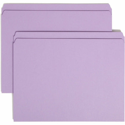 Smead Lavender Top Tab File Folders - 100/Box - Eco-Friendly & Colorful