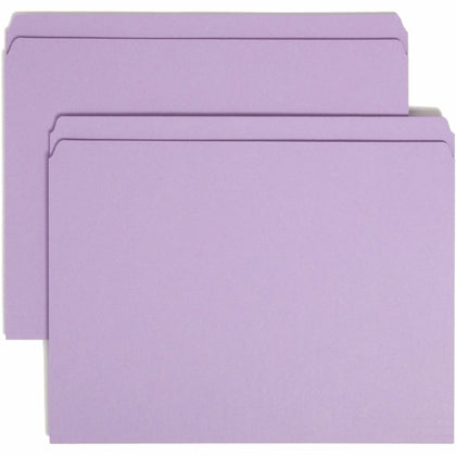 Smead Lavender Top Tab File Folders - 100/Box - Eco-Friendly & Colorful