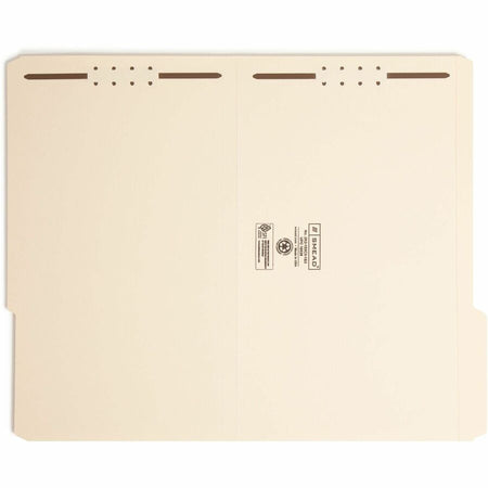 Smead 1/3 Tab Cut Legal Recycled Fastener Folder - 8 1/2’’ x 14’’ - 2 2K Fastener(s) - Top Location - Third Position