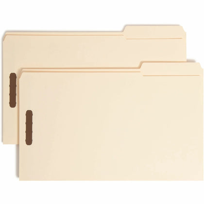 Smead Legal Fastener Folder - 1/3 Tab Cut 8.5’’ x 14’’ 2 Fasteners - Reinforced Manila - 50/Box - Folders