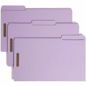 Smead 1/3 Tab Cut Legal Recycled Fastener Folder - 8 1/2’’ x 14’’ - 2 Fastener(s) - Top Location - Assorted Position