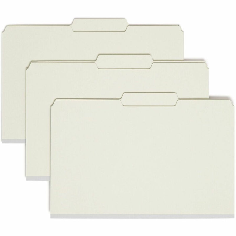 Smead 2/5 Tab Cut Legal Recycled Fastener Folder - 8 1/2’’ x 14’’ - 2’’ Expansion - 2 2S Fastener(s) - for - Folders