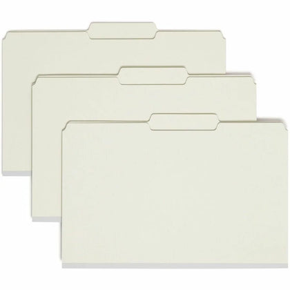 Smead Legal Fastener Folder - 2’’ Expansion 25pt Pressboard - Gray/Green - 100% Recycled - Folders