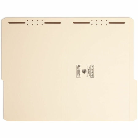 Smead 2/5 Tab Cut Legal Recycled Fastener Folder - 8 1/2’’ x 14’’ - 3/4’’ Expansion - 2 2K Fastener(s) - 2’’