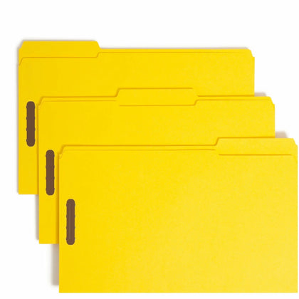 Smead Legal Fastener Folder - Yellow 2K Fasteners 11 pt. - 50/Box - Folders