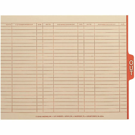 Smead File Guide OUT x 0.50’’ Tab Width 5 / Carton Printed Center Tab(s) 8.50’’ 14’’ Length Message Legal Manila