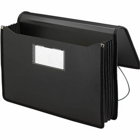 Smead Legal Letter File Wallet - 8 1/2’’ x 14’’ 11’’ - 5 1/4’’ Expansion - Front Pocket(s) - Poly - Black - 1 Each