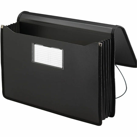 Smead Legal Letter File Wallet - 8 1/2’’ x 14’’ 11’’ - 5 1/4’’ Expansion - Front Pocket(s) - Poly - Black - 1 Each