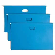 Smead Legal Hanging Folders - 3’’ Expansion Assorted Tabs - Sky Blue Vinyl - 25/Box - & Accessories