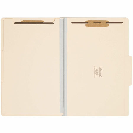 Smead 2/5 Tab Cut Legal Recycled Classification Folder - 8 1/2’’ x 14’’ - 2’’ Expansion - 2 2B Fastener(s)