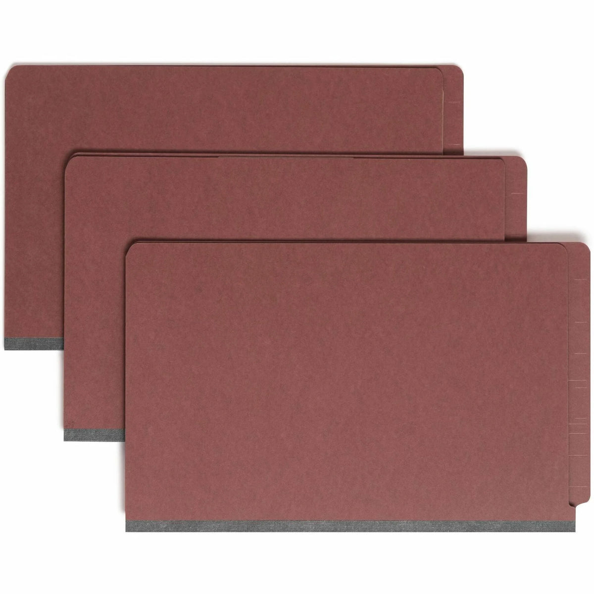 Smead Legal Recycled Classification Folder - Heavy Duty Pressboard Red - 10/Box - End Tab Folders