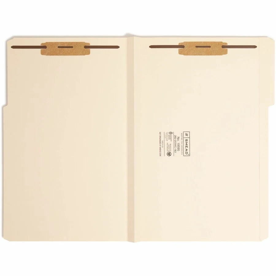Smead Legal Recycled Fastener Folder - 1 1/2’’ Expansion - Top Tab - 50/Box - Folders
