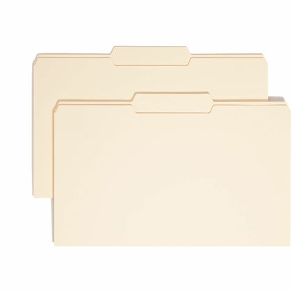 Smead Legal Recycled File Folders - 1/3 Tab Cut 8.5’’ x 14’’ 100/Box - Top