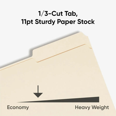Smead Legal Recycled File Folders - 1/3 Tab Cut 8.5’’ x 14’’ 100/Box - Top