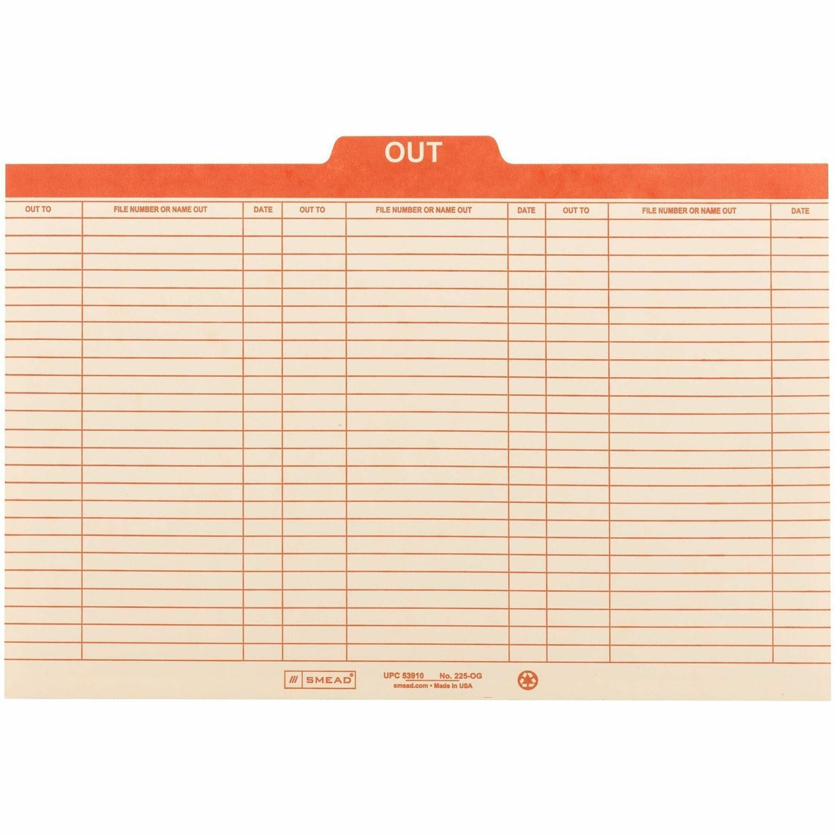 Smead 1/5 Tab Cut Legal Recycled Top File Folder - 8 1/2’’ x 14’’ - 1’’ Expansion - Location - Center Position - Filing