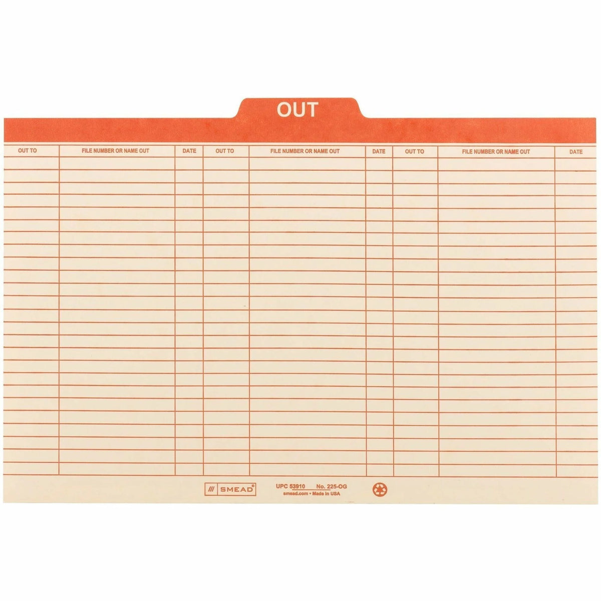 Smead Legal Recycled File Folders - 1/5 Tab Cut 1’’ Expansion - 100/Box - Filing Guides