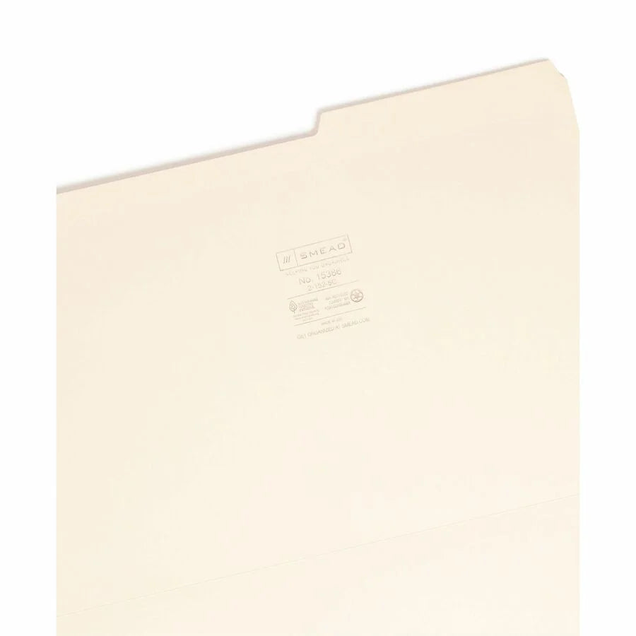 Smead Legal Recycled File Folders - Durable 2/5 Tab Cut - 100/Box - Top