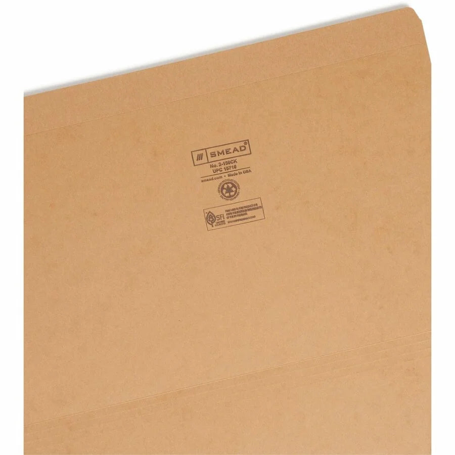 Smead Legal Recycled File Folders - Top Tab - 8.5’’ x 14’’ - Kraft - 100/Box