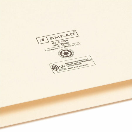Smead Legal Recycled File Jacket - 8 1/2’’ x 14’’ - 2’’ Expansion - 11 pt. - 2 Plys - Manila - Reinforced Slip